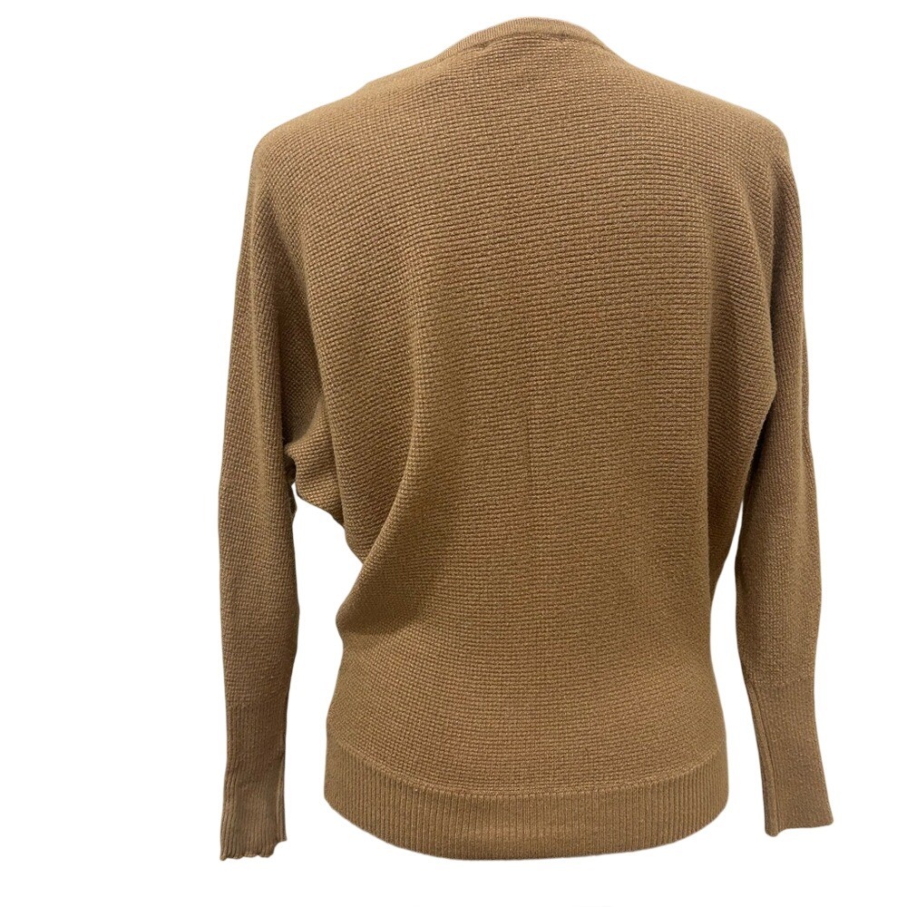 Tahari Camel Knit Sweater Womens Lightweight Crewneck Minimalist Classic XS - Picture 2 of 2